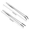Picture of Novery 2PCS Stainless Steel Reptile Feeding Tongs with Rubber Tip, 10.6” Straight & Curved Long Tweezers for Aquarium or Craft, Bearded Dragon Tank Snakes Enclosure Accessories, Terrarium Supplies
