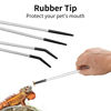 Picture of Novery 2PCS Stainless Steel Reptile Feeding Tongs with Rubber Tip, 10.6” Straight & Curved Long Tweezers for Aquarium or Craft, Bearded Dragon Tank Snakes Enclosure Accessories, Terrarium Supplies