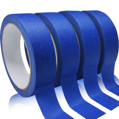 Picture of 4 Rolls Premium Painters Tape, Blue Tape, Masking Master Tape, Paint Tape for Multi-Purpose, Painting, Painter's, DIY Crafts Arts (88yd =0.94IN*22yd*4) Decoration Labeling No Residue, Easy Removal