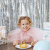 Picture of 2 Pack Foil Curtain Backdrop Silver Metallic Tinsel Foil Fringe Curtains Photo Booth Props for Birthday Wedding Engagement Baby Shower Bachelorette Christmas Holiday Celebration Party Decorations