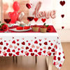 Picture of 2 Pack Valentines Day Tablecloth,Valentines Day Decorations 54" x 108" Disposable Plastic Tablecloth,Red Table Cloths for Rectangle Table,Party Supplies,Valentines Decor,Wedding,Engagement,Anniversary