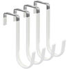 Picture of FYY Over The Door Hooks, 4 Pack Hangers Hooks with Rubber Prevent Scratches Heavy Duty Organizer for Living Room, Bathroom, Bedroom, Kitchen Hanging Clothes, Towels, Hats, Coats, Bags White