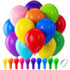 Picture of Bezente Assorted Rainbow Latex Balloons, 100 Pack 12 inch Round Helium Bright Color Balloons for Birthday Baby Shower Wedding Party Decorations