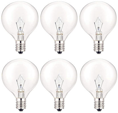 Picture of SerBion 25 Watt Wax Warmer Bulbs, Light Bulbs for Full Size Scentsy Warmer, 6 Packs E12 Base Type G Bulb, Dimmable, Warm White, 120V G16 1/2 Bulbs for Candle Lamp