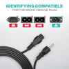 Picture of 3 Prong AC Laptop Power Cord 5Ft Universal Power Cable | 125V | for Dell HP LG Lenovo Asus Acer Toshiba Sony Laptops/Notebooks, Monitors, Printers, Scanners NEMA 5-15P to C5 Power Cable
