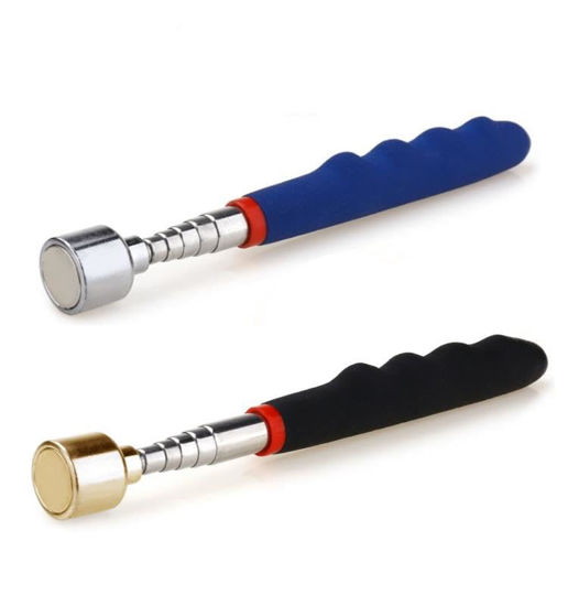 Picture of 20 lbs Magnetic Telescoping Pick Up Tool for Small Metal Tools Extends from 7 to 30 inches / 185-720mm(Black Gold+Blue)