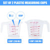 Picture of DTDNZKN 2 Pack Measuring Cup Set, Includes 250Ml (1-Cup), and 500Ml (2-Cup) Plastic Liquid Measuring Cups- Baking, Cooking, Mixing & Measuring Cups, Essential Kitchen Tools
