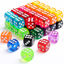 Picture of 50 Pieces Colored Dice, 6 Sided Dice for Board Games, 14mm Bulk Dice for Math Learning, Dice for Classroom