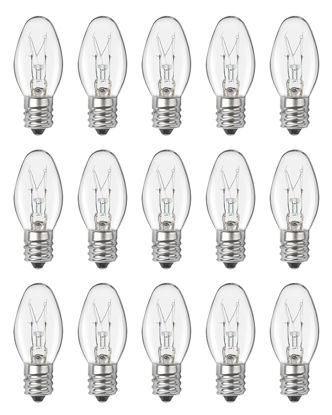 Picture of OuuKoo Salt Lamp Bulbs - 15 Watt Light Bulbs for Scentsy Wax Warmer - C7 Replacement Bulbs for Plug in Wax Diffuser- Warmwhite - Dimmable,15 Packs