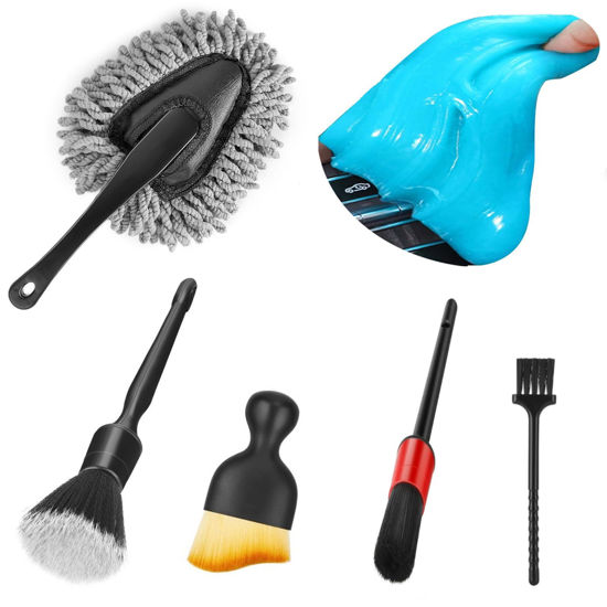 Picture of Fitosy Car Interior Duster Detail Brush Cleaning Gel Kit, Soft Dash Vent Dusting Slime Putty Detailing Brushes Accessories Essentials Supplies Tools for Auto,Truck,SUV,RV