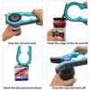 Picture of Otstar Jar Opener Bottle Opener and Can Opener for Weak hands, Seniors with Arthritis and Anyone with Low Strength, Mutil Jar Opener Get Lids Off Easily (Blue and Grey)
