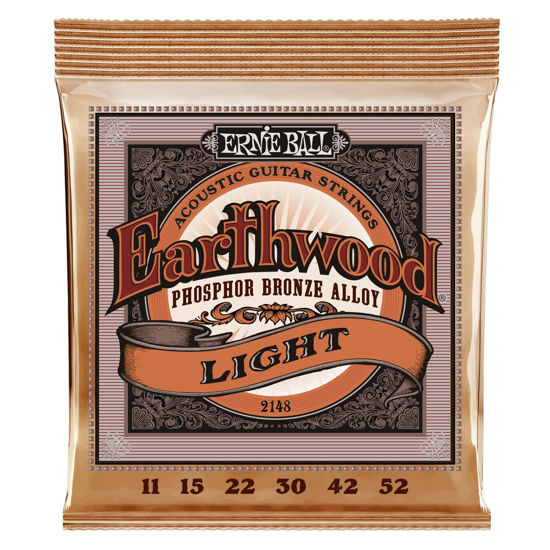 Picture of Ernie Ball Earthwood Light Phosphor Bronze Acoustic Guitar Strings, 11-52 Gauge (P02148)