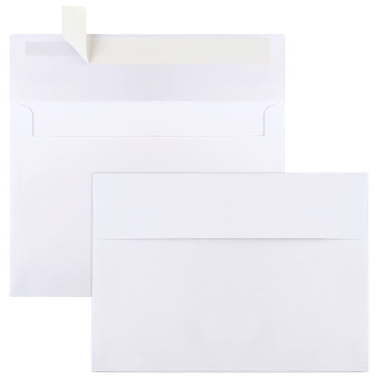 Picture of Joyberg 50 Packs 5x7 Envelopes, White A7 Envelopes for Invitations, Printable, Self Seal for Weddings, Invitations, Photos, Postcards, Greeting Cards, Mailing