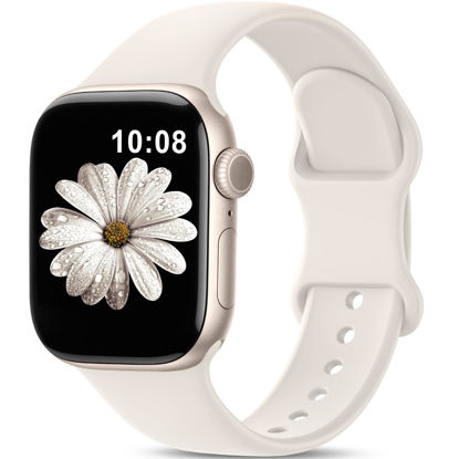 Picture of Patenting Sport Silicone Band Compatible with Apple Watch Bands for Women Men 38mm 40mm 41mm 42mm 44mm 45mm 46mm 49mm, Soft Wristband Waterproof Sport Strap for iWatch Series 10 9 8 7 6 5 4 3 2 1 SE