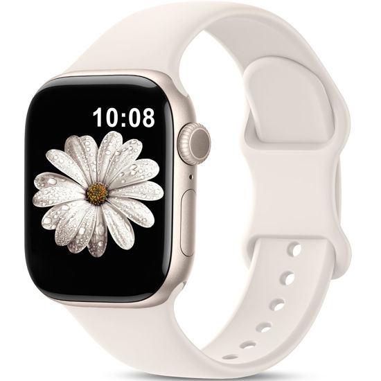 Picture of Patenting Sport Silicone Band Compatible with Apple Watch Bands for Women Men 38mm 40mm 41mm 42mm 44mm 45mm 46mm 49mm, Soft Wristband Waterproof Sport Strap for iWatch Series 10 9 8 7 6 5 4 3 2 1 SE