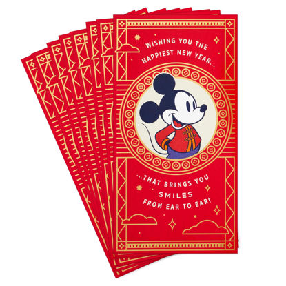Picture of Hallmark Disney Chinese New Year 2025 Lucky Money Holder Cards for Kids (Pack of 8) Mickey Mouse Lai See, Year of the Snake, Lunar New Year