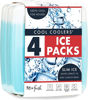 Picture of Cool Coolers By Fit & Fresh 4 Pack Slim Ice Packs, Quick Freeze Space Saving Reusable Ice Packs for Lunch Boxes or Coolers, Blue