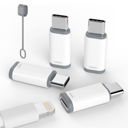 Picture of 4 Pack Lightning to USB C Adapter for iPhone 15/16 Pro/16 Pro Max/Plus,Samsung S24,iPad Air,Nintendo Switch,Fast Charging&Data Transfer,Type C Charger Connector Cable,for iPhone 16/15 Charger