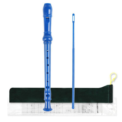 Picture of Mr.Power Soprano Recorder German Style C Key 8 Holes Easy Instrument for Beginners School Student Home Entertainment (Blue)