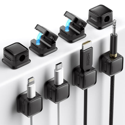 Picture of 8 Pack Cord Organizer Holder,Costop Strong Adhesive Desk Cable Management Magnetic Easy Open,Organize Phone Charging Cords Wire Holder Organizer Neatly for Home,Office,Car,Desk,Nightstand