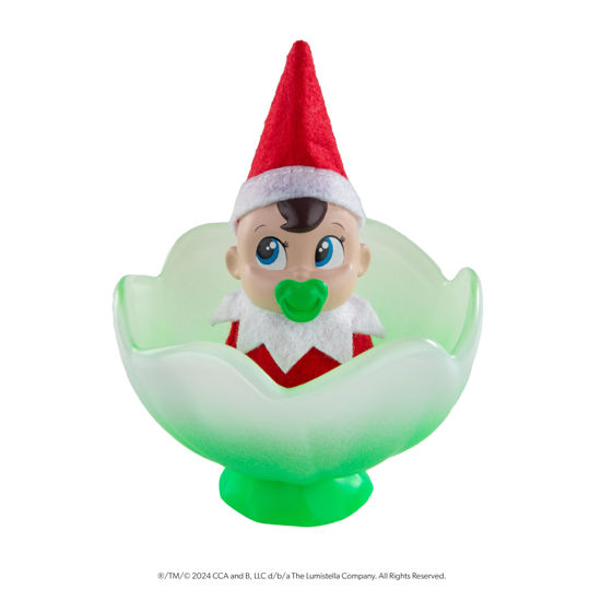 Picture of The Elf on the Shelf Frost Pips Mini Blooms Elf Baby Boy with Blue Eyes - Includes Frost Flower Cradle - for Ages 3 Years and Above