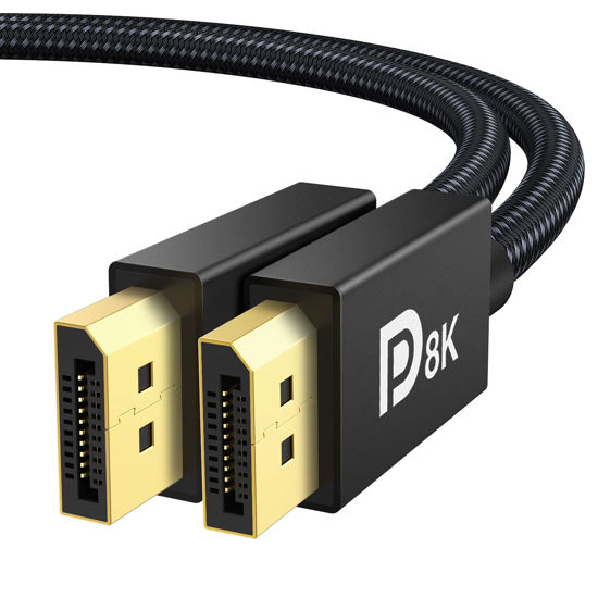 Picture of IVANKY 8K DisplayPort Cable 1.4, VESA Certified 8K DP Cable 6.6ft (8K@60Hz, 4K@144Hz, 2K@240Hz)HBR3 Support 32.4Gbps, HDR, FreeSync G-Sync, Braided Display Port Cable for Gaming Monitor, Graphics, PC