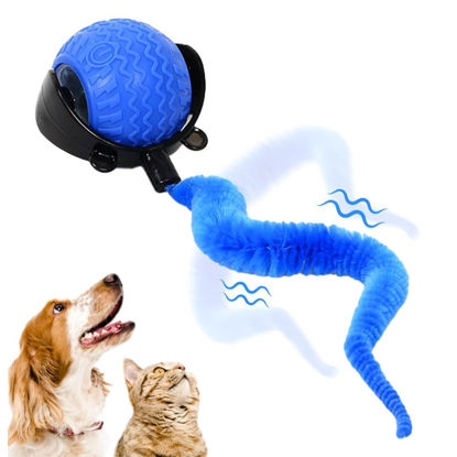 Picture of hoehew Interactive Cat Ball Toy, 2025 New Cat Ball Toys with Cord Imitation Mouse, Smart Self Rolling Cat Toys for Bored Indoor Adult Cats, Automatic Moving Peppy Pet Ball (Blue)