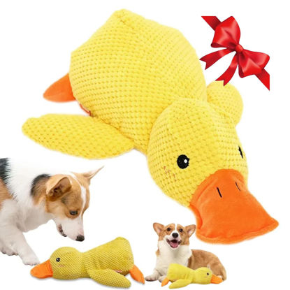 Picture of 2025 Upgraded Dog Toys, Dog Toys for Aggressive Chewers, Duck Dog Toy, Durable Dog Calming Duck Dog Toys, Dog Toys for Large Dogs, Yellow Stuffed Duck Dog Toys Puppy Toys (Yellow, S-8.66*9.87in)