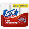 Picture of Scott Paper Towels, Choose-A-Sheet, 6 Double Rolls = 12 Regular Rolls (100 Sheets Per Roll)