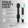 Picture of Baby Proofing Safety Lock: 3M Adhesive Child Proof Door Lock, Cabinet Locks, Fridge Locks, Drawer Locks, Secure Latch for Door Security & Safety; Alcohol Prep Pads Included (Black, 5 Pack)