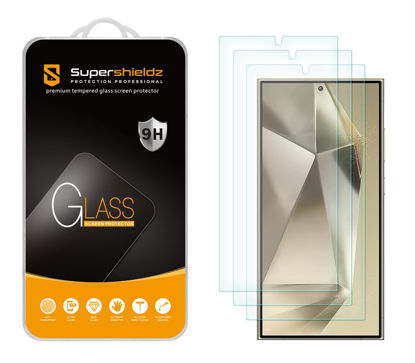 Picture of Supershieldz (3 Pack) Designed for Samsung (Galaxy S24 Ultra) Tempered Glass Screen Protector, Anti Scratch, Bubble Free