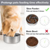 Picture of MateeyLife Slow Feeder Dog Bowls Large Breed & Medium Breed with Suction Cups Cuttable Dog Slow Feeder Bowl, Slow Feeder Insert for Dog Bowls Slow Feeder with Metal Slow Feeder Dog Bowl (Gray)