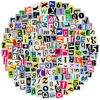 Picture of 200Pcs Alphabet Stickers Waterproof Vinyl Decals for Scrapbooks, Notebook, Classroom Decor, Door, Mailbox, Water Bottle, Laptop, Letter Stickers A-Z and Number Stickers 0-9