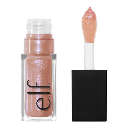 Picture of e.l.f. Glow Reviver Lip Oil, Nourishing and Hydrating with High-Shine Glimmer Finish & Sheer Wash Of Color, Minty Scent, Non-Sticky, Vegan & Cruelty-free, Candy Coded
