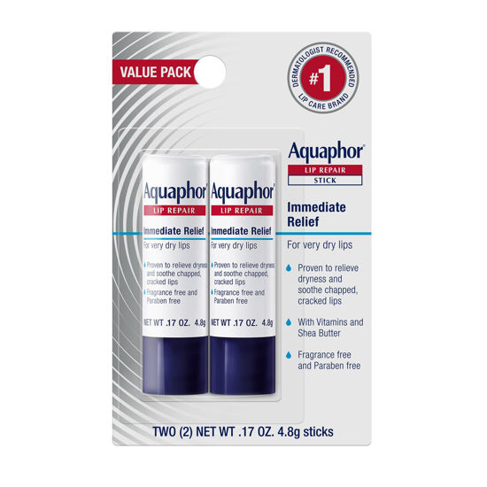 Picture of Aquaphor Lip Repair Stick, Lip Protectant, Moisturizing Lip Balm Multipack, 0.17 Oz, 2 Pack