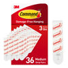 Picture of Command Medium Refill Adhesive Strips, Damage Free Hanging Wall Adhesive Strips for Medium Indoor Wall Hooks, No Tools Removable Adhesive Strips for Living Spaces, 36 White Command Strips