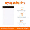 Picture of Amazon Basics Narrow Ruled Lined Writing Note Pad, 5 inch x 8 inch, White, 12 Count (12 Pack of 50 pages)