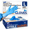Picture of Supmedic Nitrile Exam Glove, 3.5 mil Disposable Medical Gloves Powder-Free Latex-Free, Box of 100 pcs (Blue) (Large)
