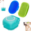 Picture of 3PCS Dog Bath Brush | Dog Scrubber for Bath | Dog Shampoo Brush | Dog Washing/Shower Brush, Suitable for Short/Long Haired Dogs, Dog Brush for Shedding, Bathing, Massaging & Grooming (Blue Blue Green)