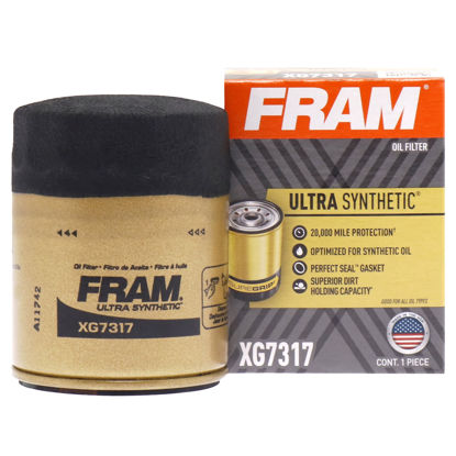 Picture of FRAM Ultra Synthetic Automotive Replacement Oil Filter, Designed for Synthetic Oil Changes Lasting up to 20k Miles, XG7317 with SureGrip (Pack of 1)