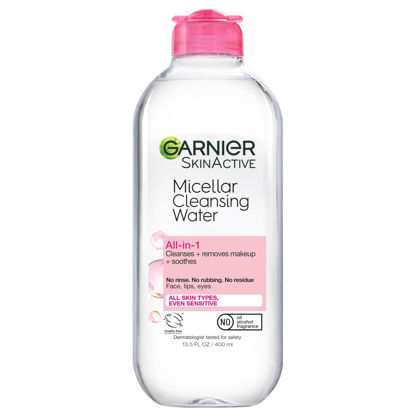 Picture of Garnier Micellar Water, Hydrating Facial Cleanser & Makeup Remover, Suitable for Sensitive Skin, Vegan, Cruelty Free, 13.5 Fl Oz (400mL), 1 Count