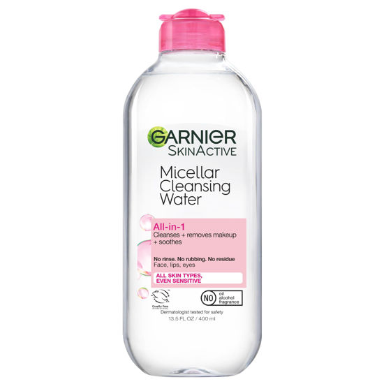 Picture of Garnier Micellar Water, Hydrating Facial Cleanser & Makeup Remover, Suitable for Sensitive Skin, Vegan, Cruelty Free, 13.5 Fl Oz (400mL), 1 Count