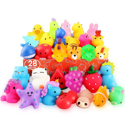 Picture of nobasco Squishies, 28 Pack Mochi Squishy Toys - Kawaii Cat Squishys Slow Rising Animals - Party Favors, Goodie Bag, Birthday Gifts, Mini Squishies Stress Reliever Toy Pack
