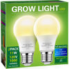 Picture of Grow Light Bulbs, Briignite LED Grow Light Bulb A19 Bulb, Full Spectrum Grow Light Bulb, Plant Light Bulbs E26 Base, 11W Grow Bulb 100W Equivalent, Grow Light for Indoor Plants, Seed Starting, 2Pack