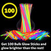 Picture of PartySticks 100 Ultra Bright Glow Sticks Bracelets and Necklaces - Premium Glow in the Dark Party Supplies and Decorations - Bulk 8" Glowsticks Party Favors Pack