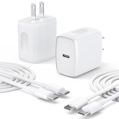 Picture of USB C Charger Type C Charger Fast Charging 2 Pack 25W USB C Charger Block with 2 Pack 6FT USB C to C Cable for iPhone 15 16 Pro/Pro Max/Pad Pro Samsung Series and More