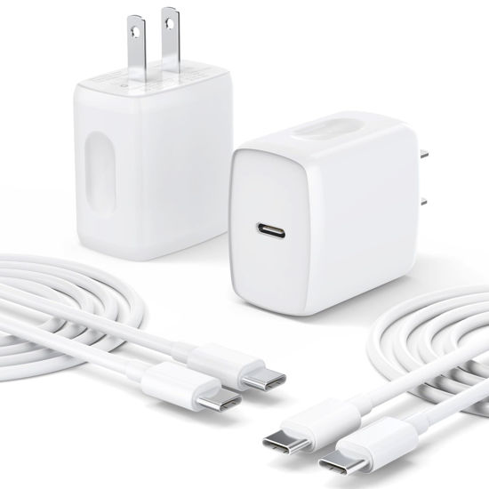 Picture of USB C Charger Type C Charger Fast Charging 2 Pack 25W USB C Charger Block with 2 Pack 6FT USB C to C Cable for iPhone 15 16 Pro/Pro Max/Pad Pro Samsung Series and More