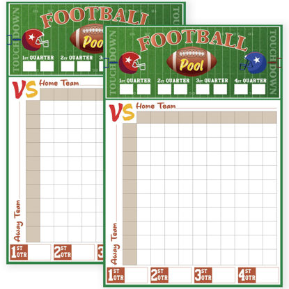 Picture of GIURKUU 2 Pcs Football Pool Poster, 19‘' x 27.77'' Football Squares Board 100 Grids, Large Football Pool Squares Poster, Big Football Game Party Supplies 2025