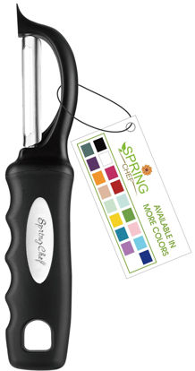 Picture of Spring Chef Premium Swivel Vegetable Peeler, Soft Grip Handle and Ultra Sharp Stainless Steel Blades - Perfect Kitchen Peeler For Veggie, Fruit, Potato, Carrot, Apple - Black