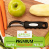 Picture of Spring Chef Premium Swivel Vegetable Peeler, Soft Grip Handle and Ultra Sharp Stainless Steel Blades - Perfect Kitchen Peeler For Veggie, Fruit, Potato, Carrot, Apple - Black